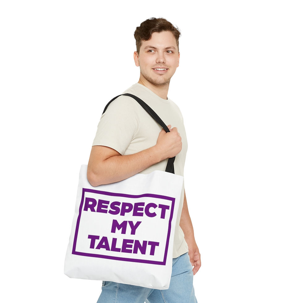 Thumbnail: Respect My Talent - Tote Bag-White & Purple