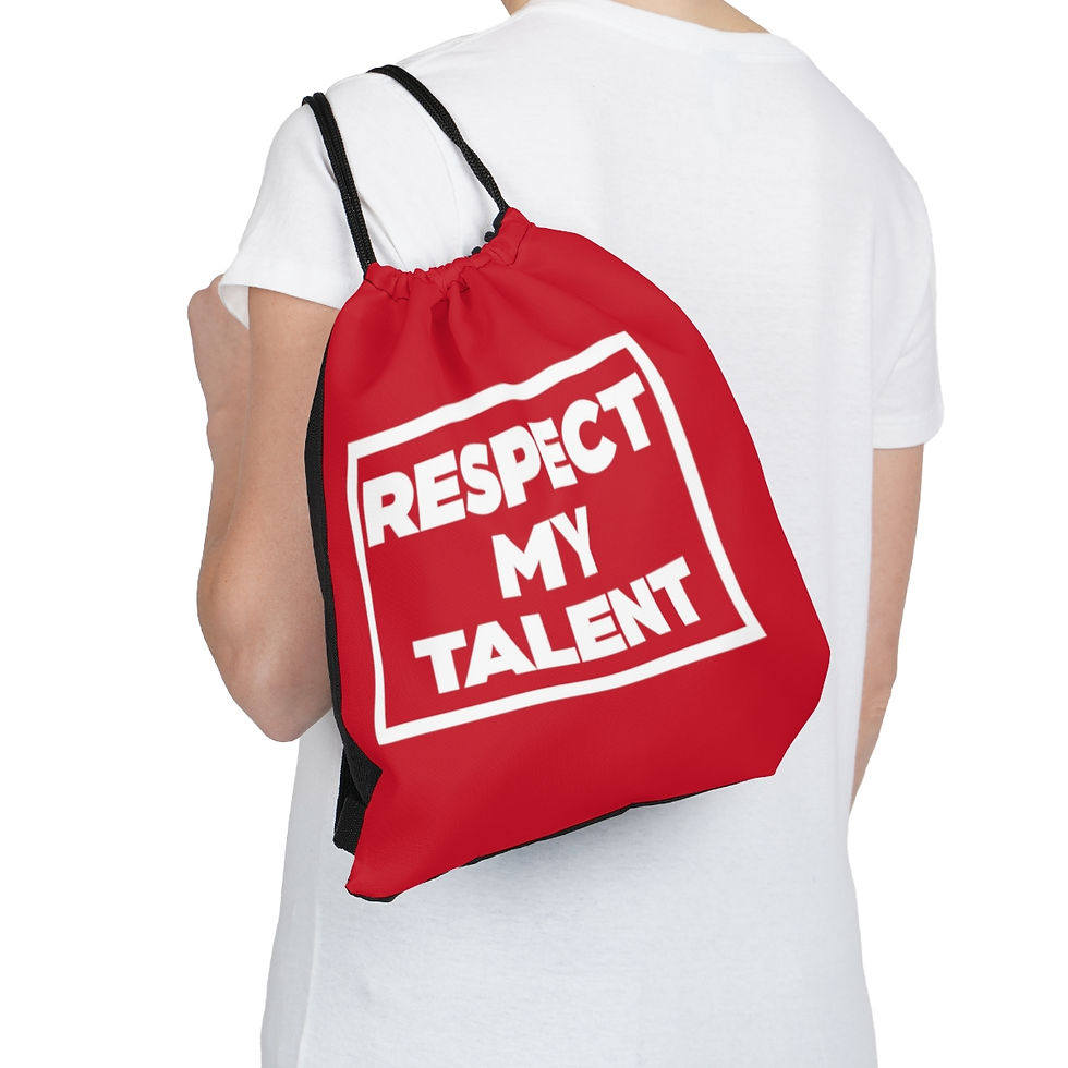 Thumbnail: Respect My Talent-Outdoor Drawstring Bag-Red & White 