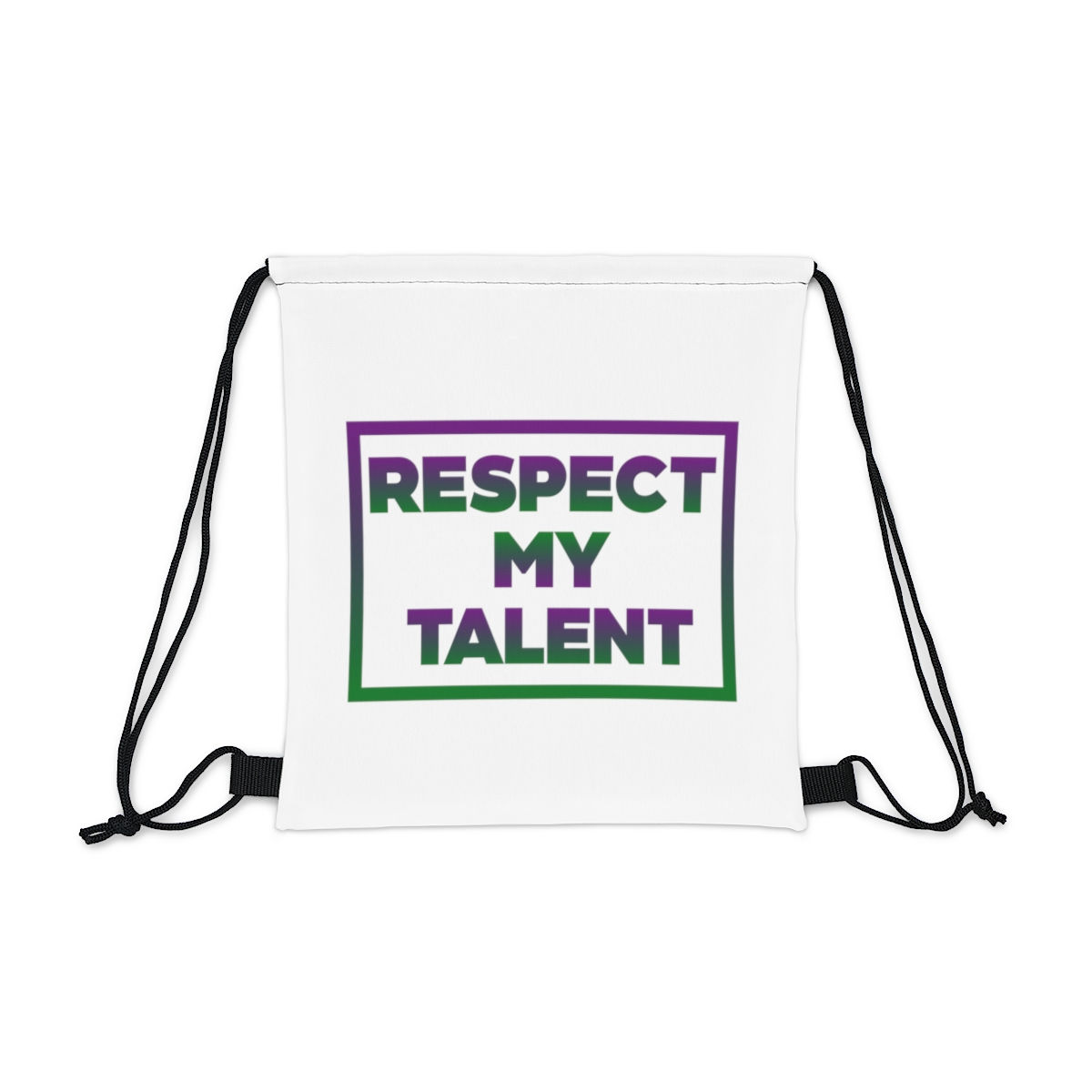 Respect My Talent-Outdoor Drawstring Bag-White & Multicolor   