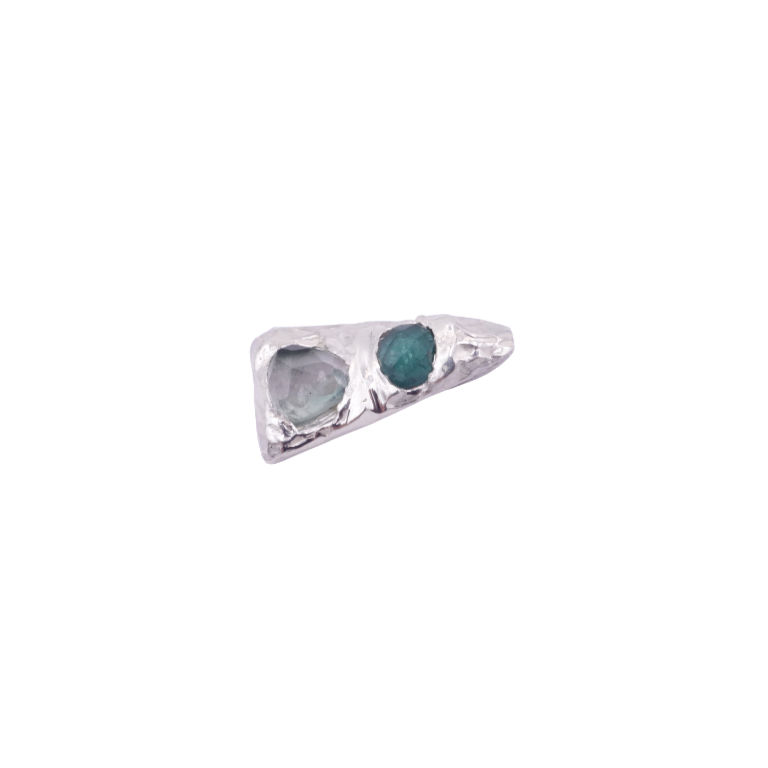 Miniature : Pendentif Atacama argent avec 2 Tourmalines, Joaillerie Angers