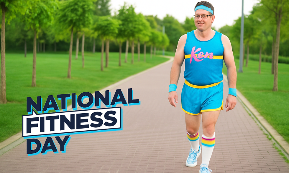 Person walking outdoors smiling, showing exercise and calm mind connection