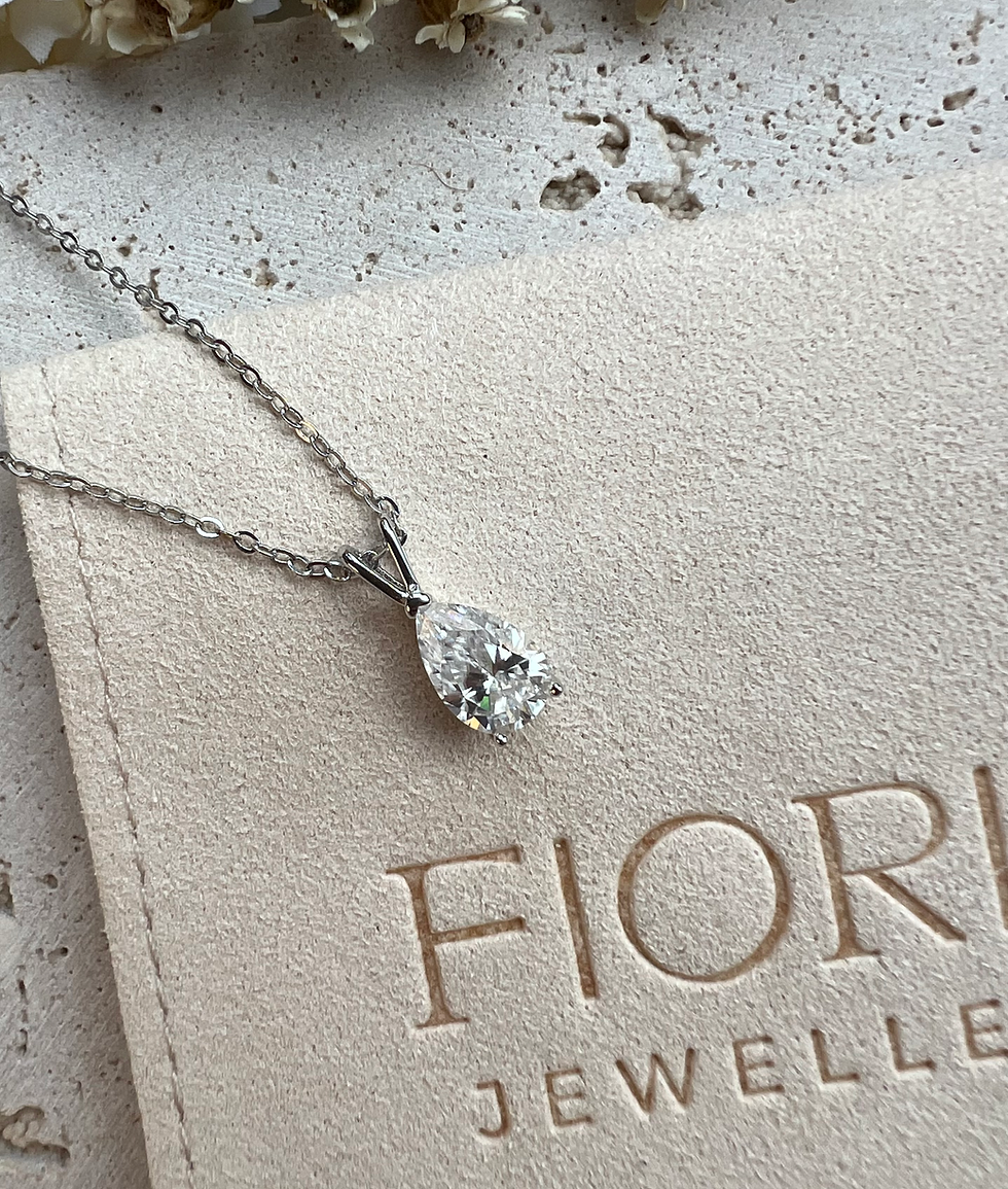 Thumbnail: Penny 1.5ct Pear Cut Moissanite Pendant Necklace