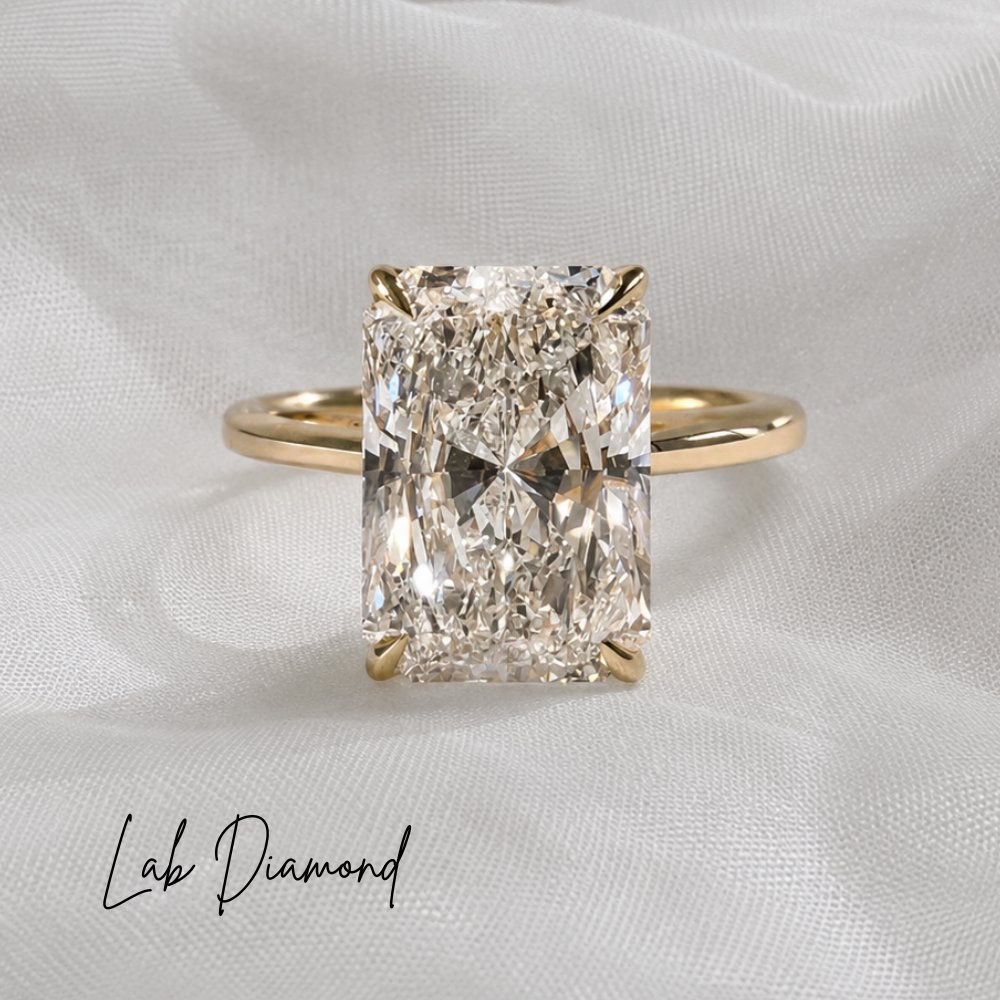 READY TO SHIP - Rory 4.11ct Radiant Lab Diamond Ring
