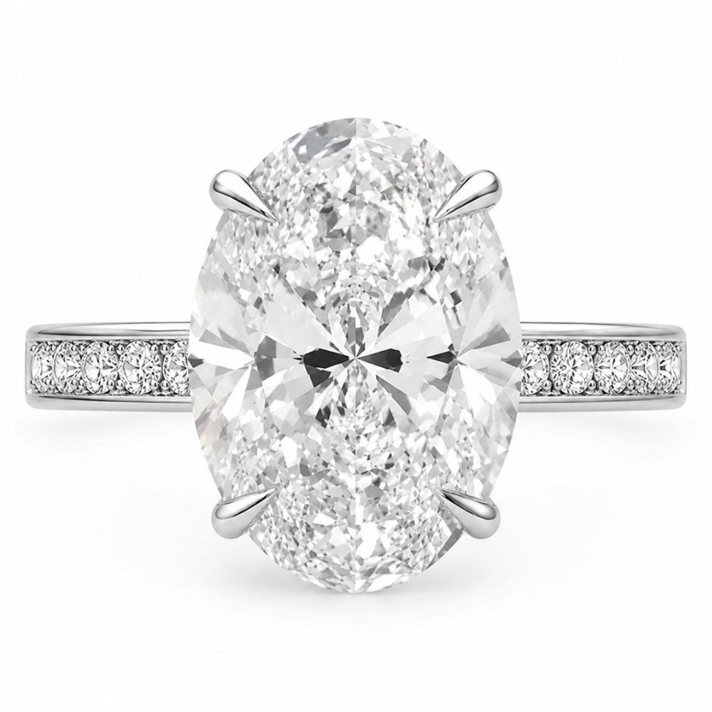 Signature Juliette 3.5ct Oval Cut Channel Set Pave Ring