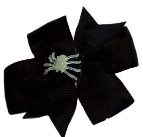 Bow Black with glow in dark spider