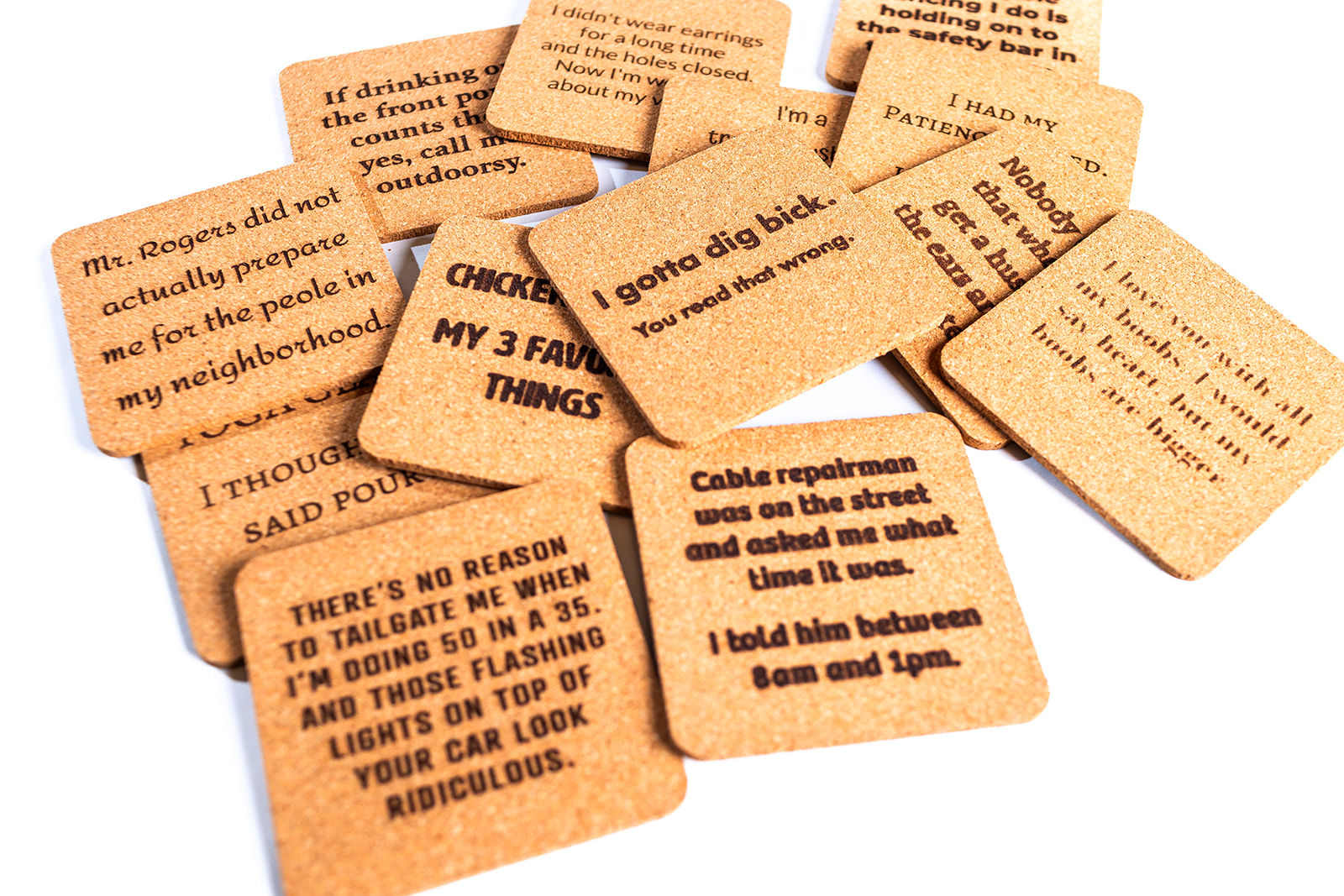 Adult Humor Set of 8 coasters w/ holder