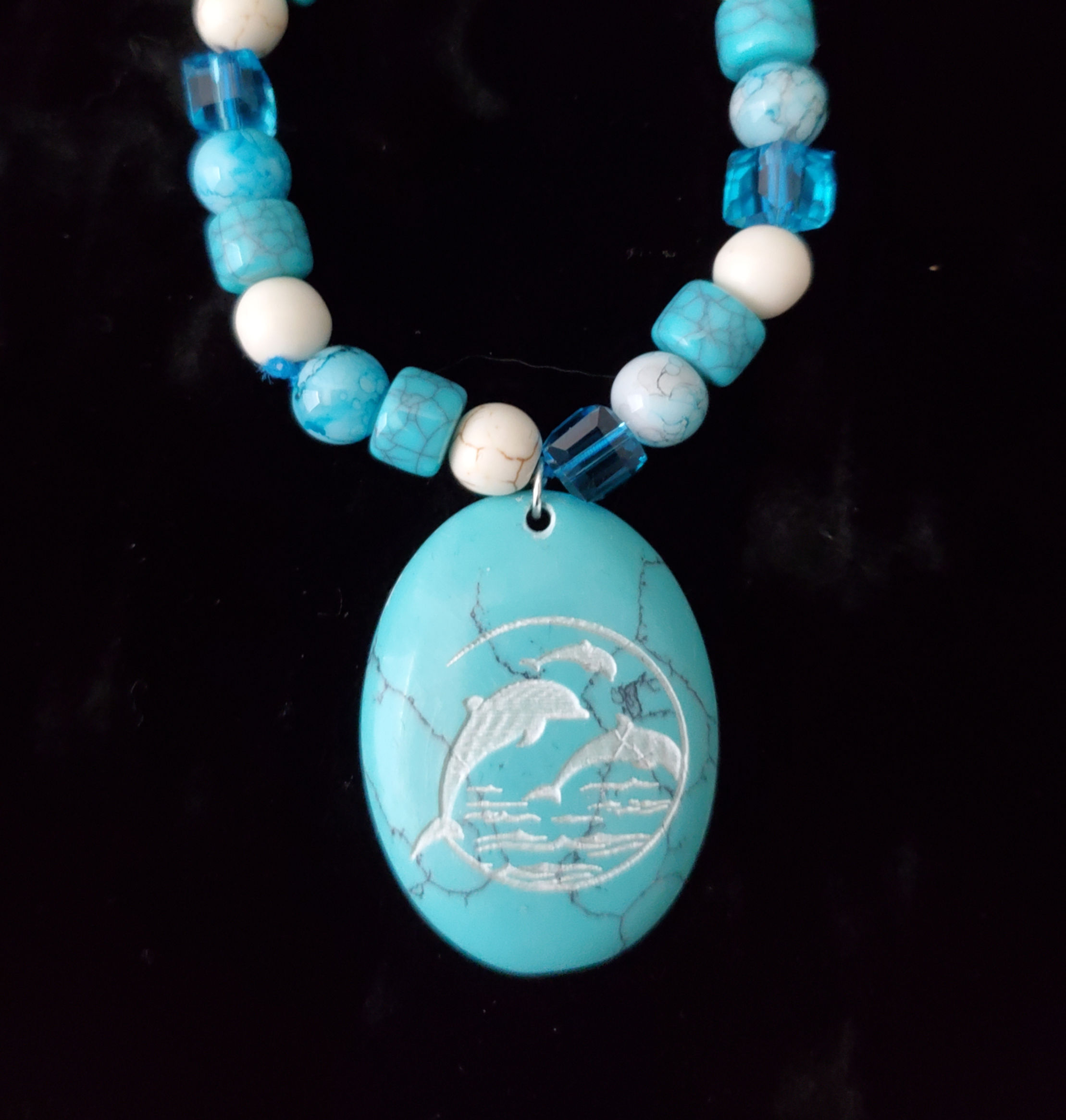 Dolphin Turquoise Bead Necklace