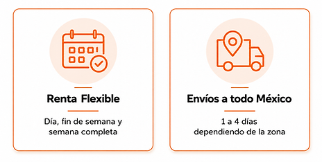 Renta flexible, por dia, semana o fin de semana, envíos a tod méxico