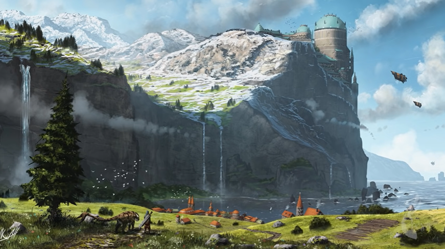 Another artist's rendition of a fantastical scenary resembling Zerith's lands.
