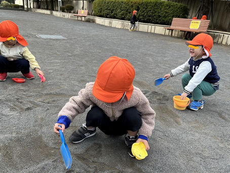 潮干狩りの練習中!