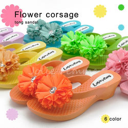 Flower Corsage Tong Sandals