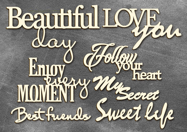 Набор чипбордов надписей "Фразы 4", color_Kraft_Milk