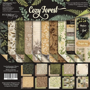 Набор двусторонней бумаги 30х30см  "Cozy Forest" кол-во листов 10шт.