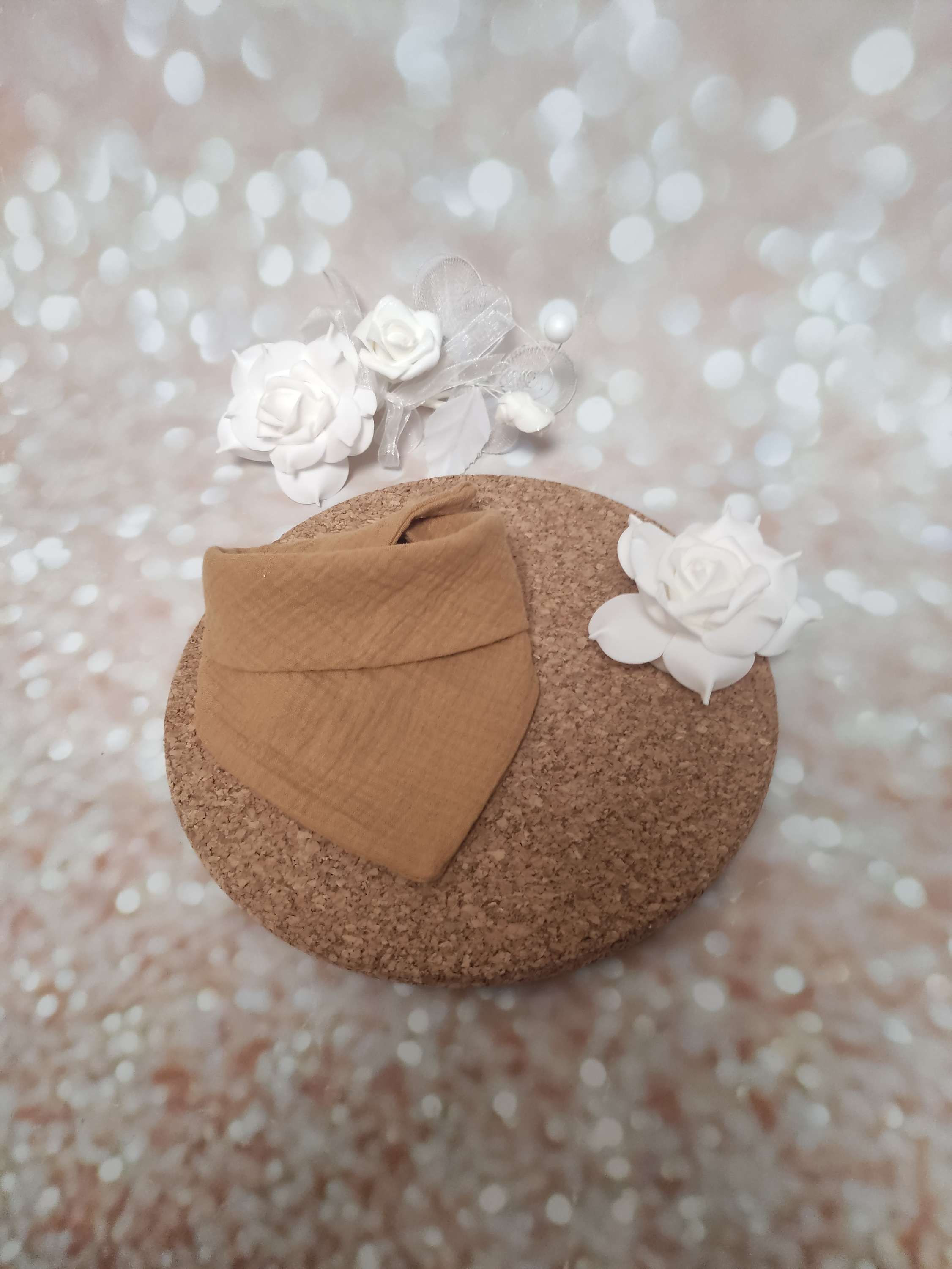 Musselintuch Dreieckstuch Sabbertuch Baby Kleinkinder Handmade Senfgelb