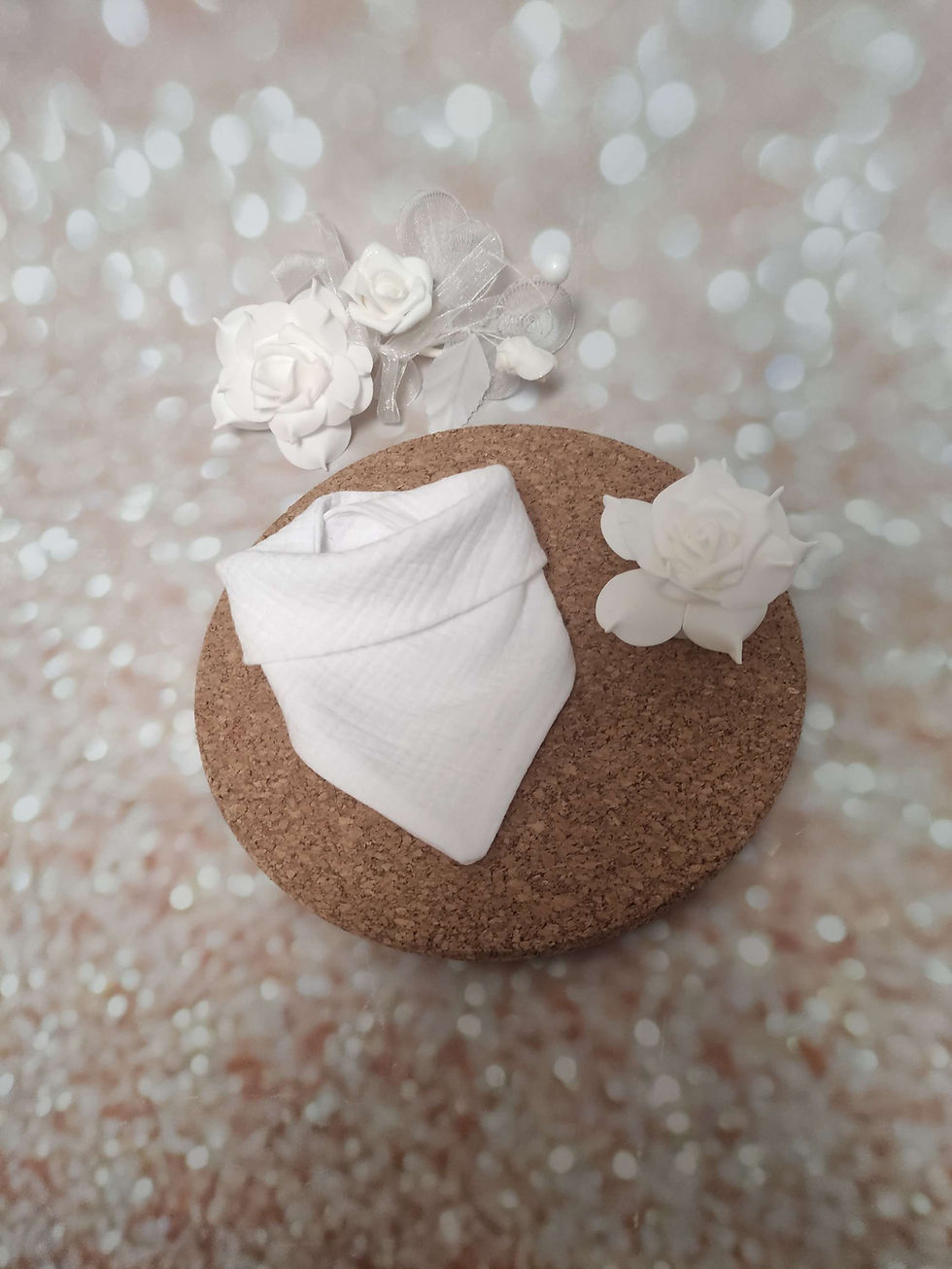 Musselintuch Dreieckstuch Sabbertuch Baby Kleinkinder ecru weiß