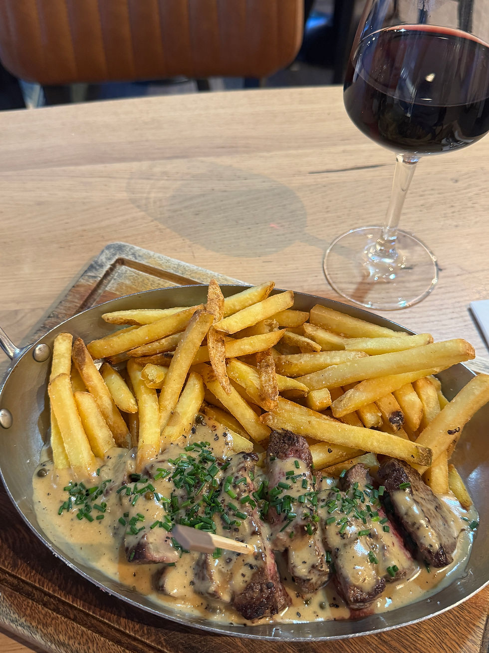 First solo date in Paris featuring steak and frites!