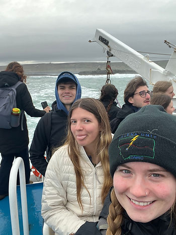 Some friends and I on a boat to the Aran Islands.