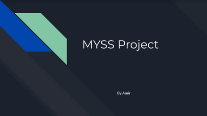 Text that reads, "MYSS Project. By Amir."