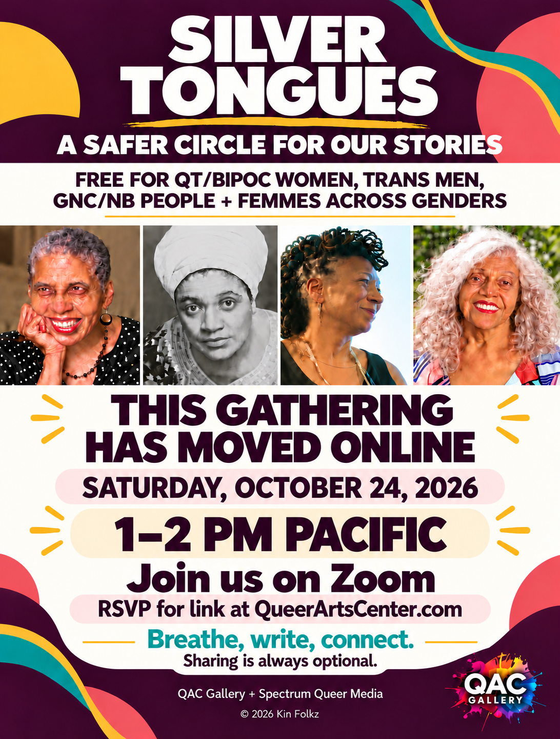 Silver Tongues: QTBIPOC Women, Trans Folkz + Femmes OAG Writing Circle
