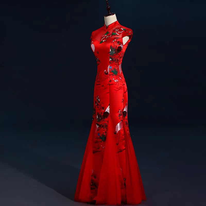 Thumbnail: 11371 Slim Fit Long Wedding Reception & Gala Gown for Bride Dragonseedbridal