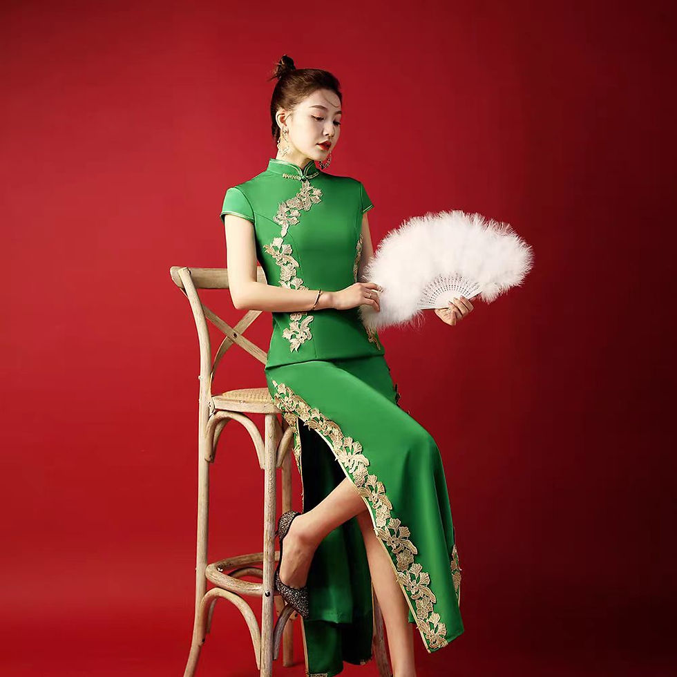 Thumbnail: 11399 Modified High-Slit Stage Performance Gown for Women DragonseedBridal