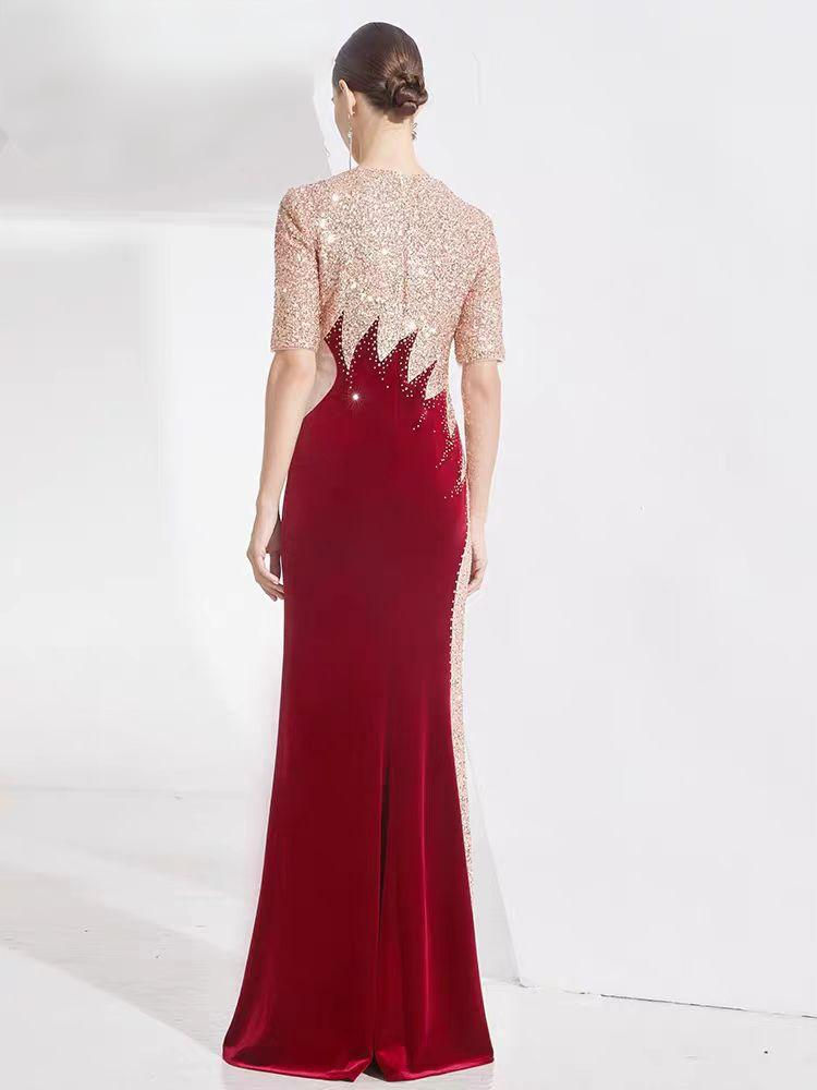 Thumbnail: 11439 Elegant French-Style Engagement Gown – Long Evening Dress DragonseedBridal
