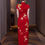 Thumbnail: 11334 New Slim-Fit Cheongsam High-Slit Runway Qipao Dragonseed