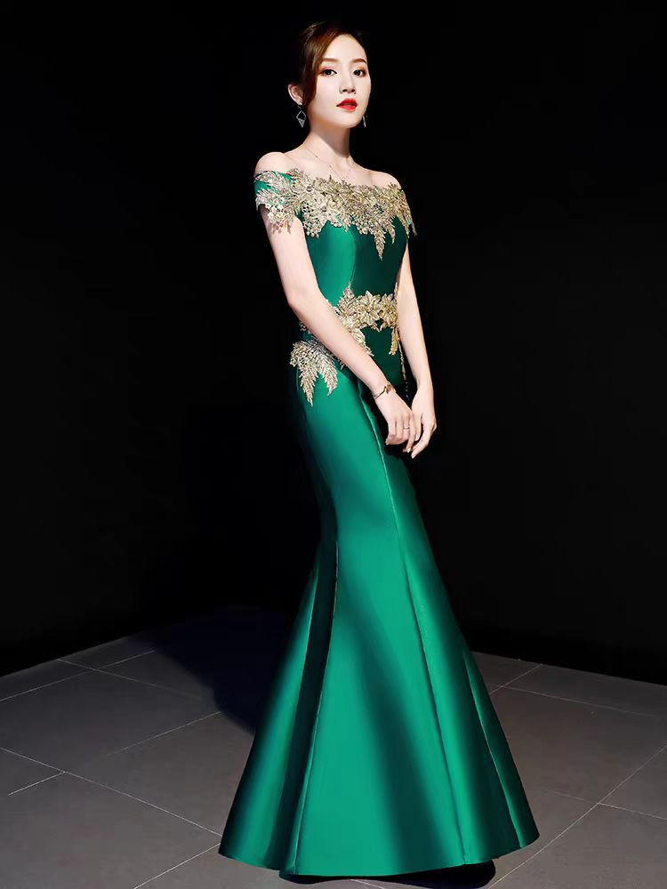 Thumbnail: 11400  Off-Shoulder Evening Slimming Mermaid Reception & Stage Performance Dress