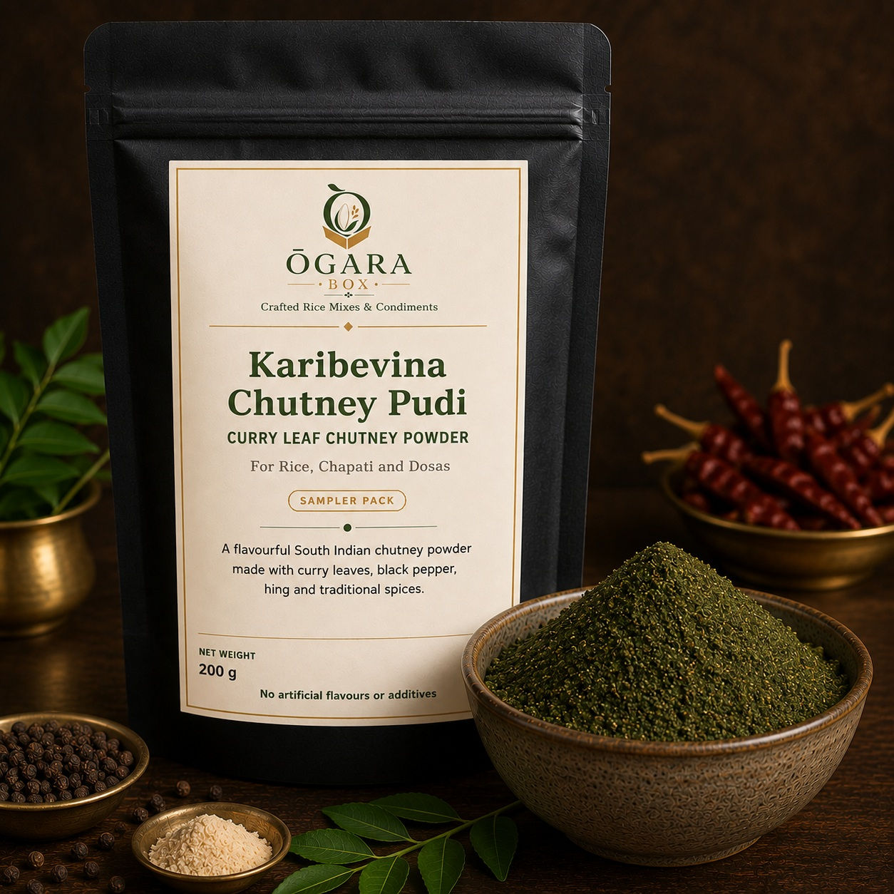Karibevina Chutney pudi / Curry leaves chutney powder 200Gms