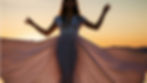 Goddess standing on the beach