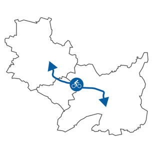 schéma de localisation des aménagements cyclables de Rennes à Pacé - todomodo + ARTELIA