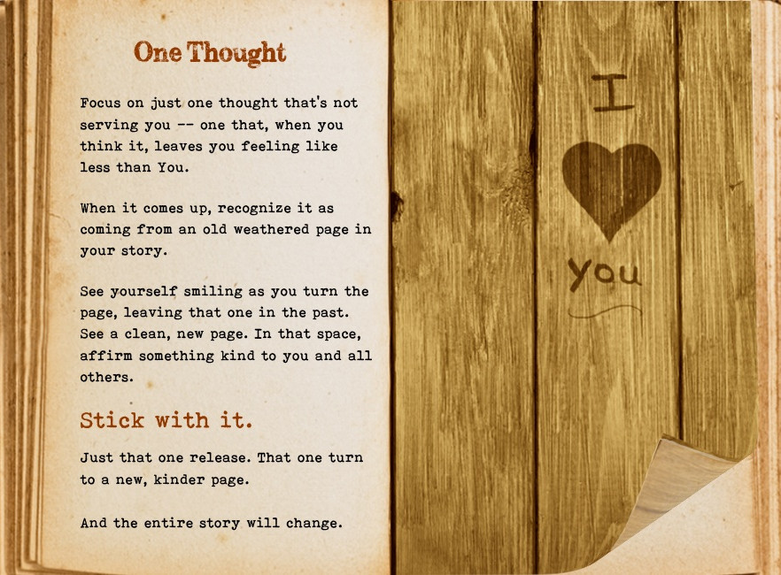One thought. Cool Pages. Love the story you're living, no matter what page you're on.