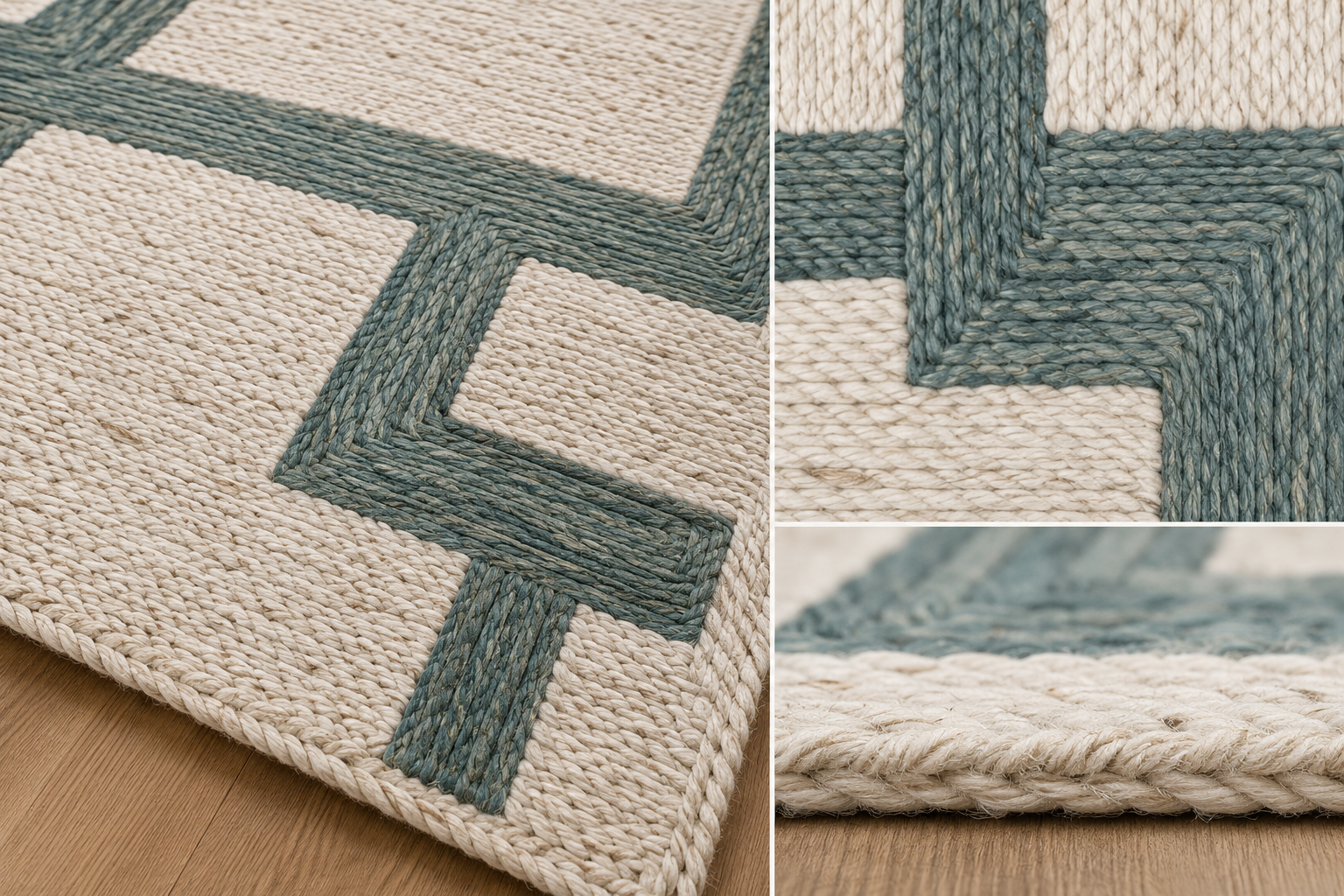 Azure Grid Handwoven Flatweave Rug