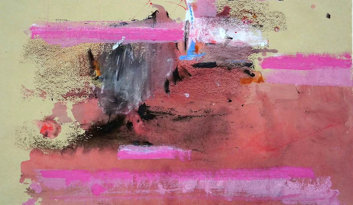 Original Helen Frankenthaler signed acrylic & crayon on paper, Untitled, 1983