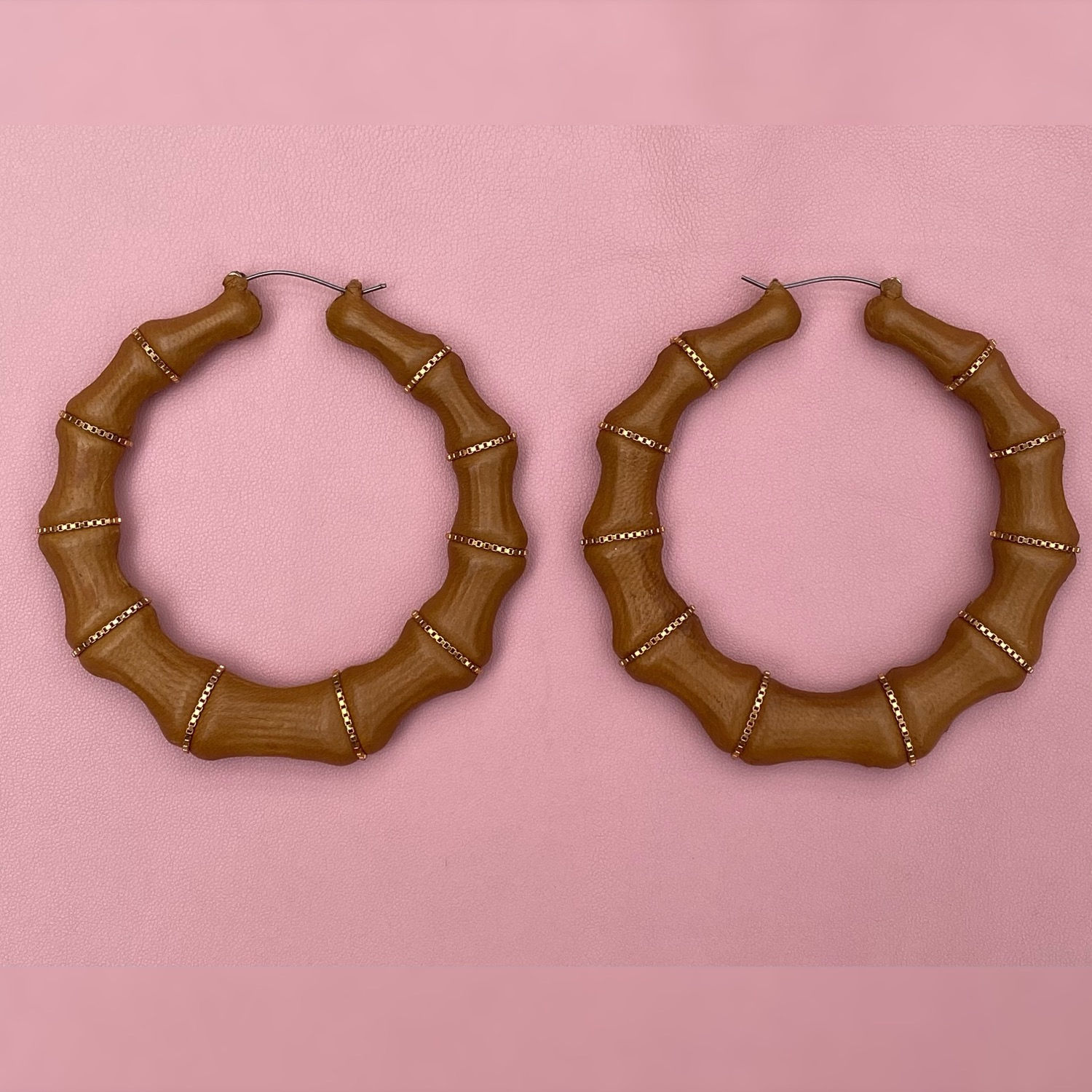 ALEZAN & BOX CHAIN BAMBOO EARRINGS