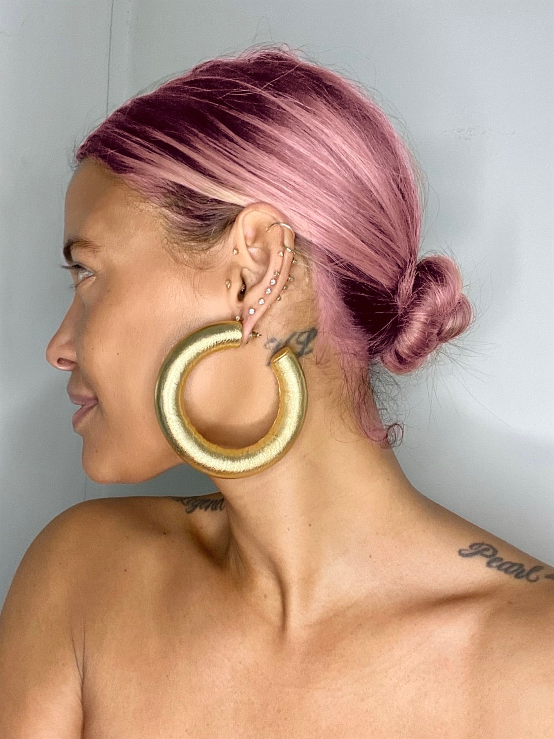 3” ‘LIQUID GOLD’ ULTRA lightweight, THICK hoop earrings
