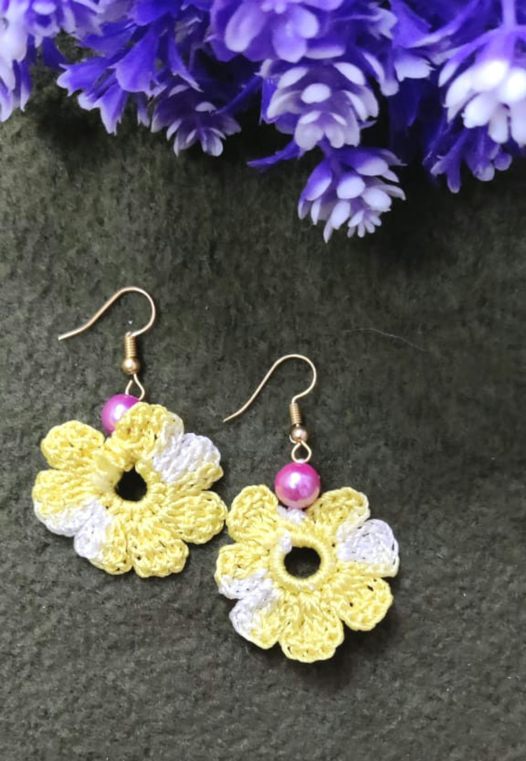 Daisy Crochet Earrings