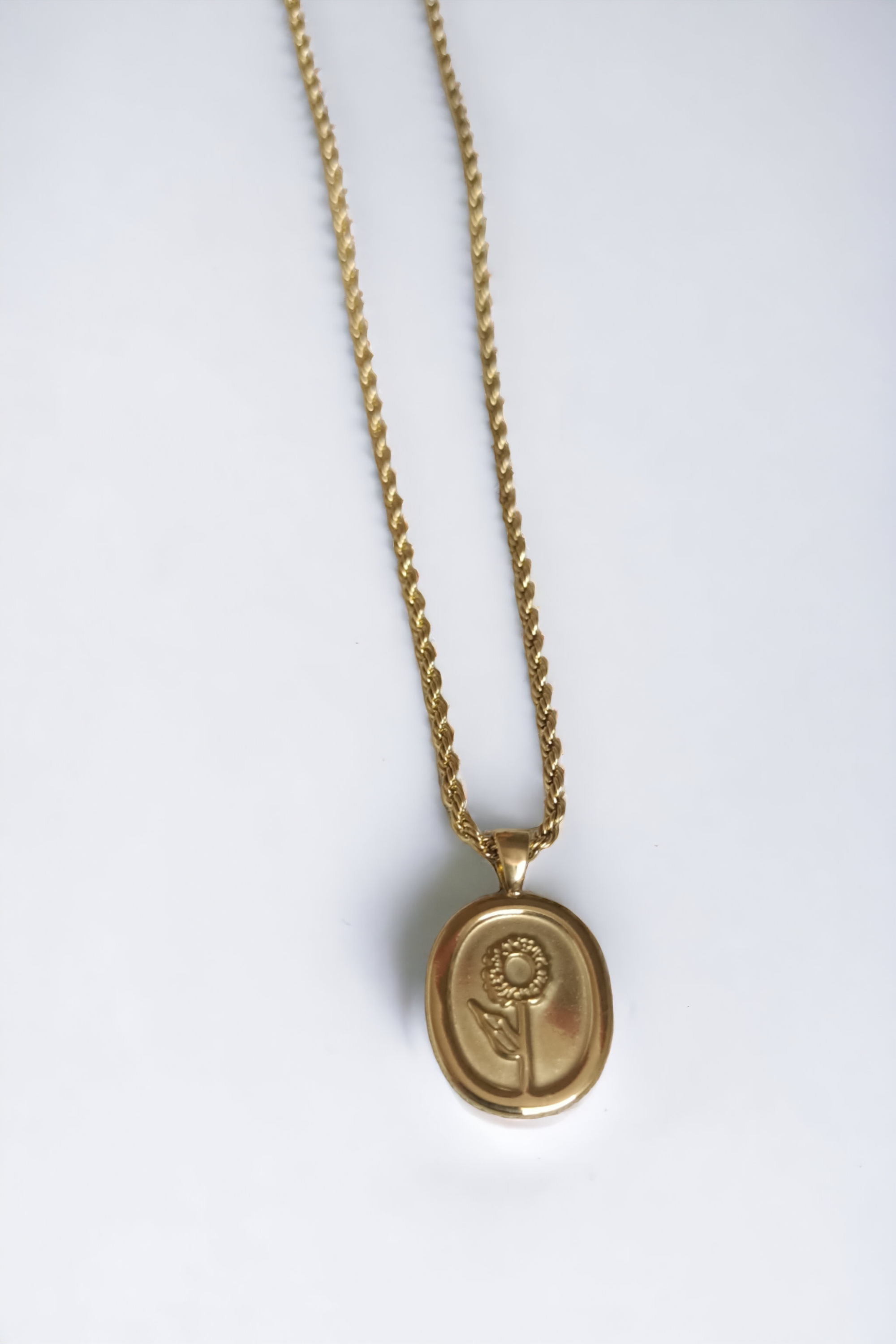Rosey Gold spiral Necklace 