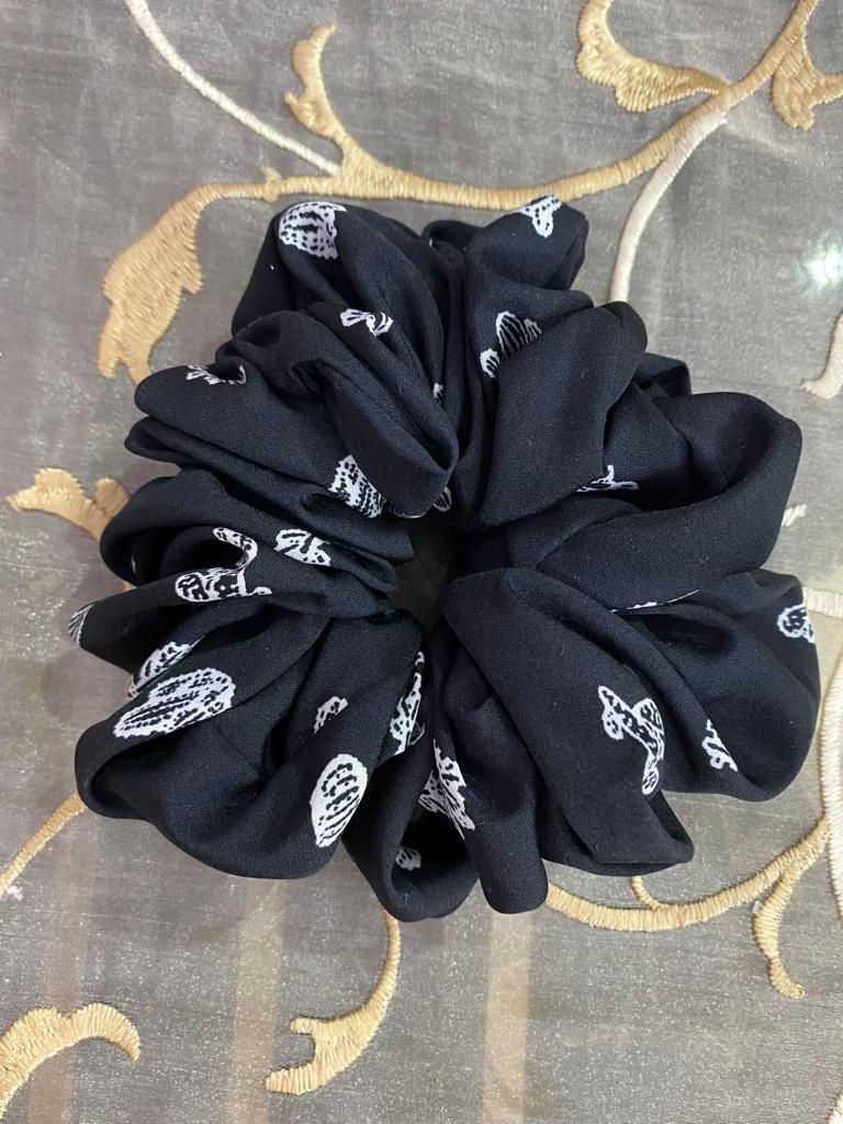Thumbnail: Black Love Printed Scrunchies
