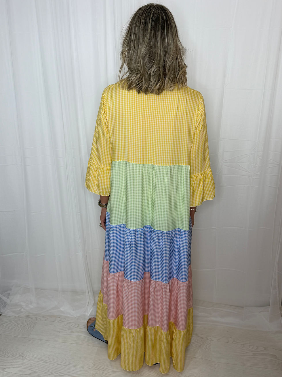 Thumbnail: Robyn gingham tiered maxi dress - MULTI 