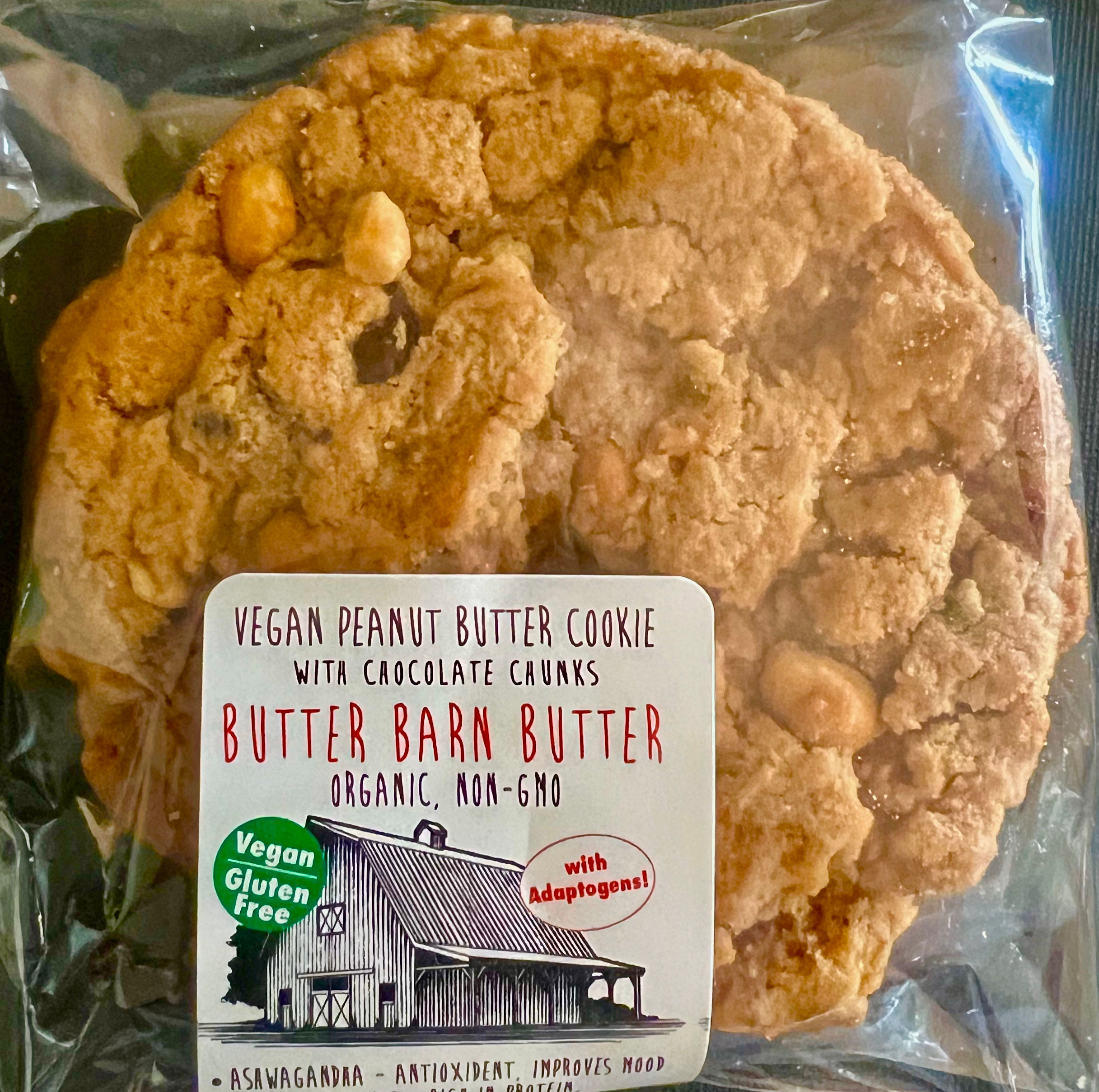 GF Vegan Peanut Butter Chocolate Chunk Cookie