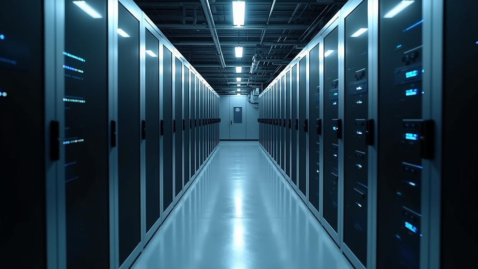 High angle view of a secure data center