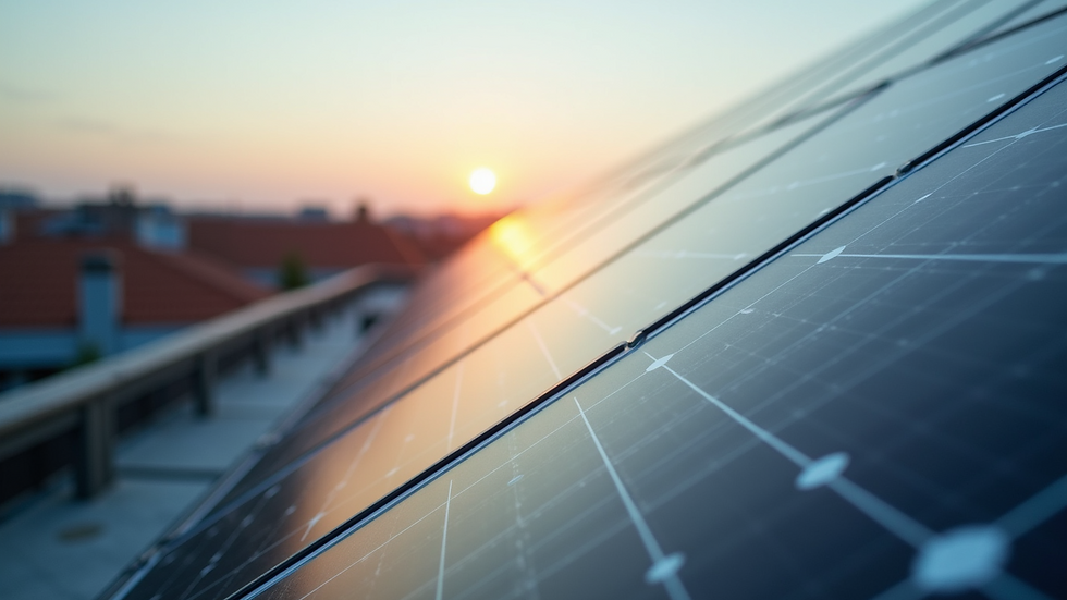 Close-up view of a solar panel installation on a rooftop