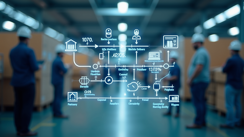 High angle view of a supply chain management flowchart