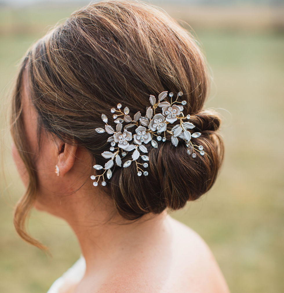 Handcrafted Floral Crystal Hair Comb