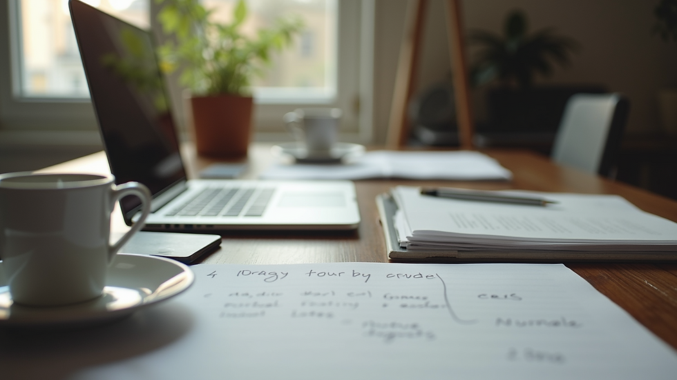 Close-up view of a collaborative workspace with coding notes