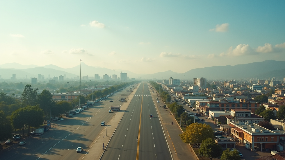 Vista aérea de Neiva con enfoque en zona comercial