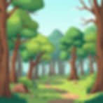 Enchanted forest in the daytime with trees, but not characters or animals..jpg
