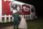 Bride and Groom in front of an ice cream truck at Oak Creek Farms Wedding Venue in Virginia