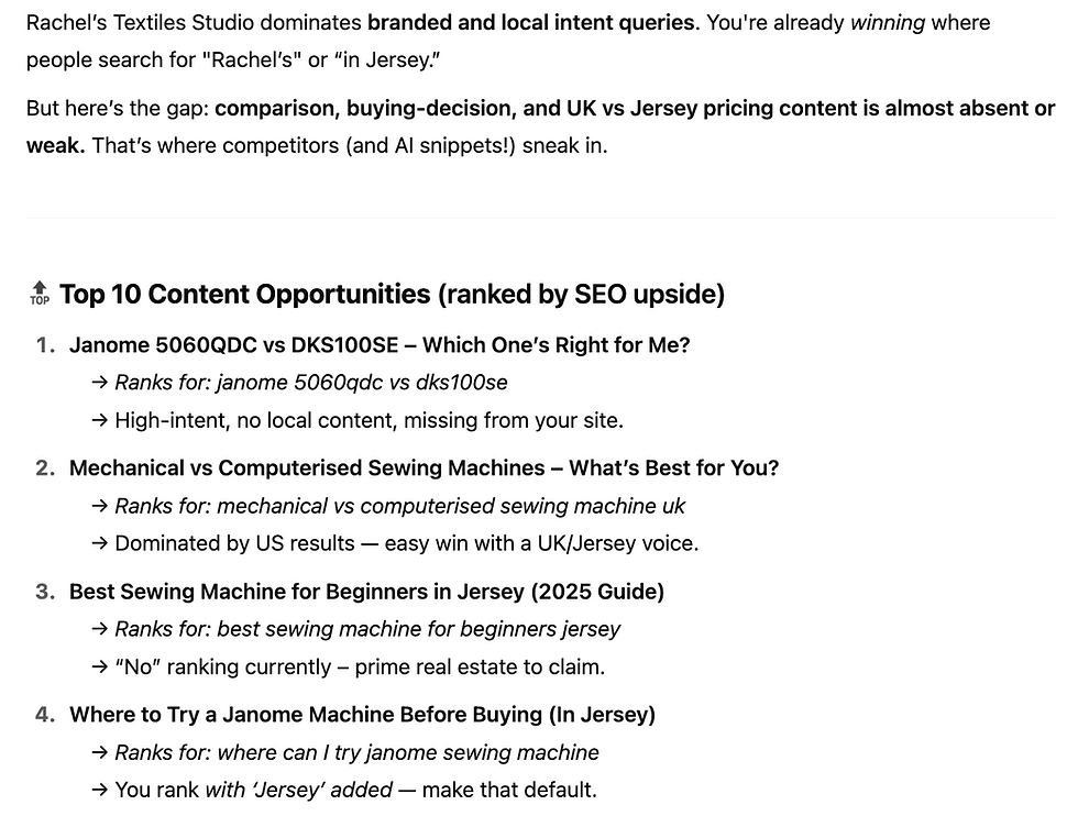 content opportunity list jersey seo
